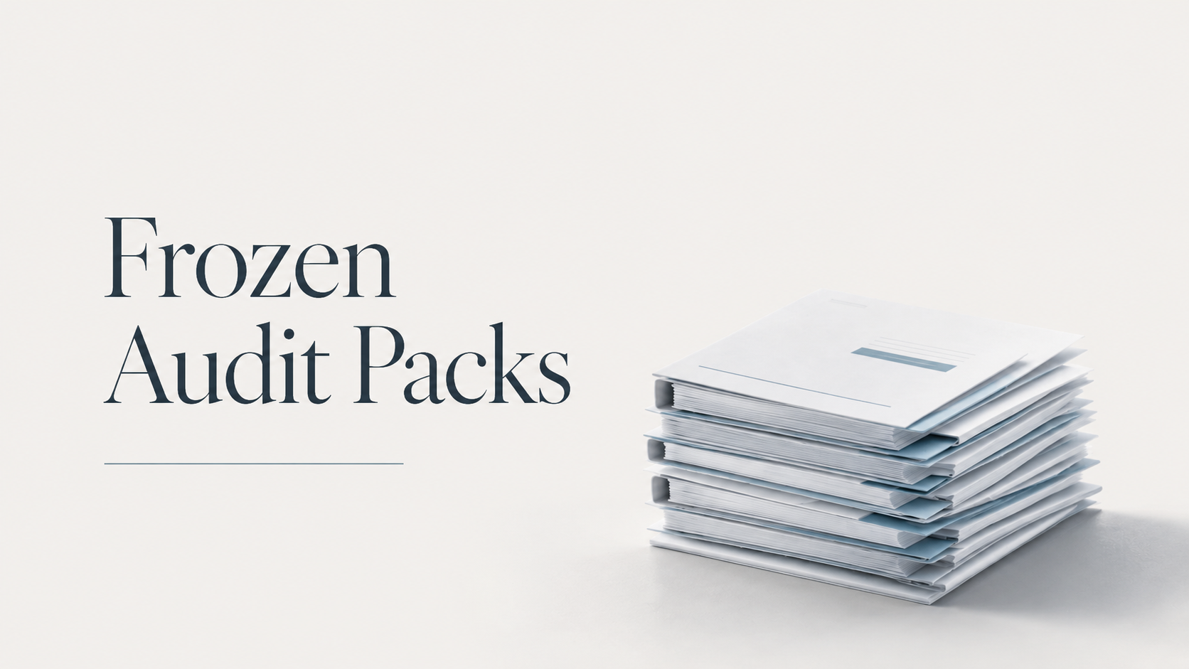 Audit packs should be frozen records, not live screens